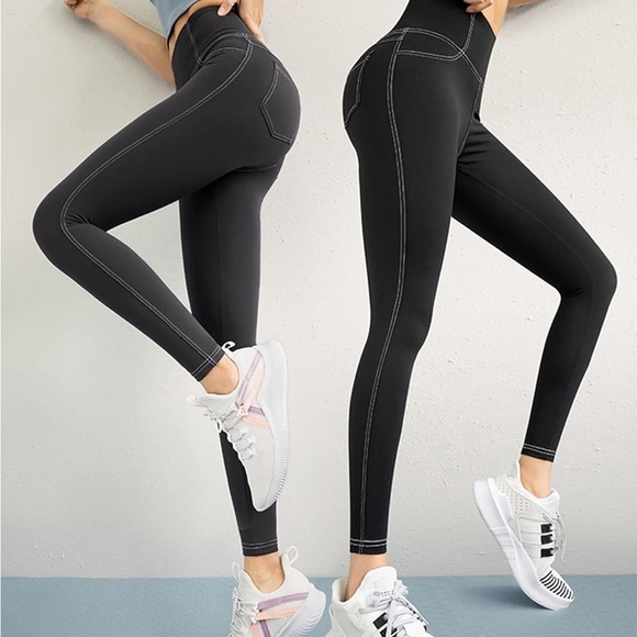 G4Free Yoga Leggings with Pockets High Waisted Workout Legging for Athletic XL - Picture 2 of 16